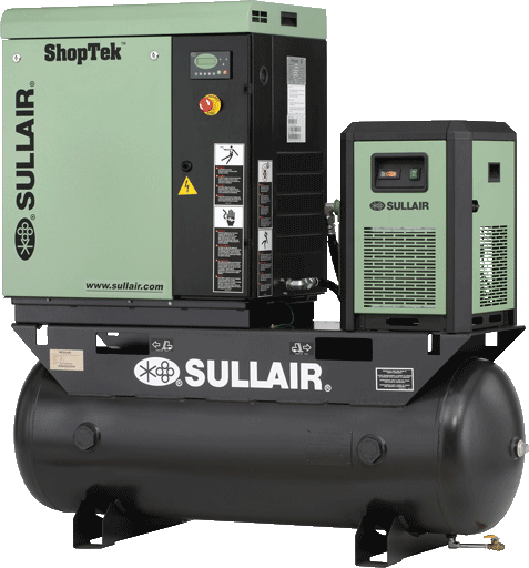 Sullair ShopTek ST700 tank mounted rotary screw air compressor